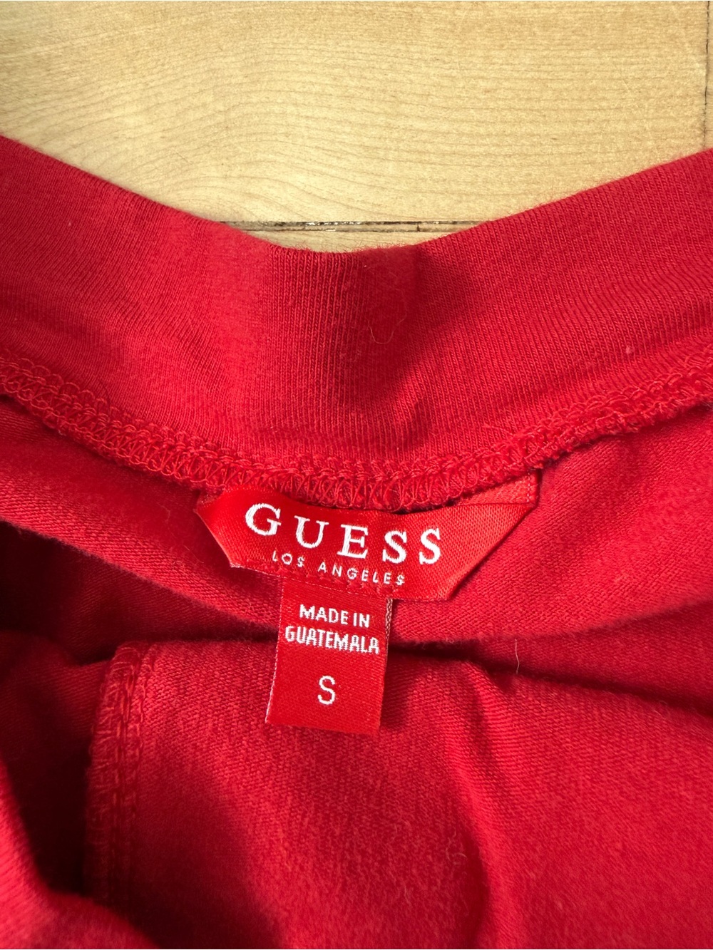 GUESS Red Lace-Up Off Shoulder Top Size Small - Picture 3 of 5